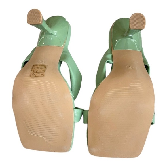 NEW Superdown Heeled Sandal Dixie Mule Slip On Square Toe Green Size 6 - Picture 6 of 8